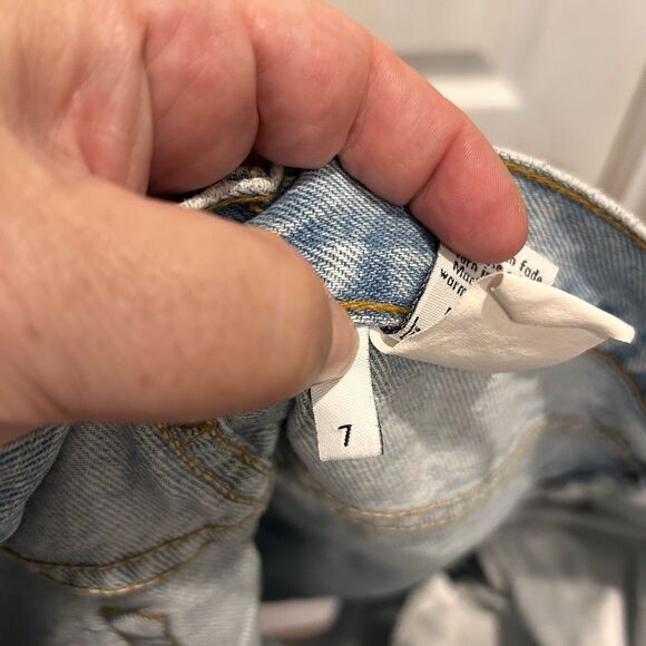 Calvin Klein Shorts VTG 90s Light Blue Wash Classic Fit Button Fly Made USA 7/M - Picture 10 of 10